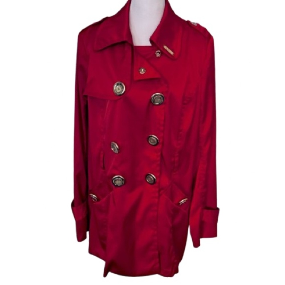 WOW Apple Bottoms Red Double-Breasted Women's Coat Jacket Bling Y2K Designer XL